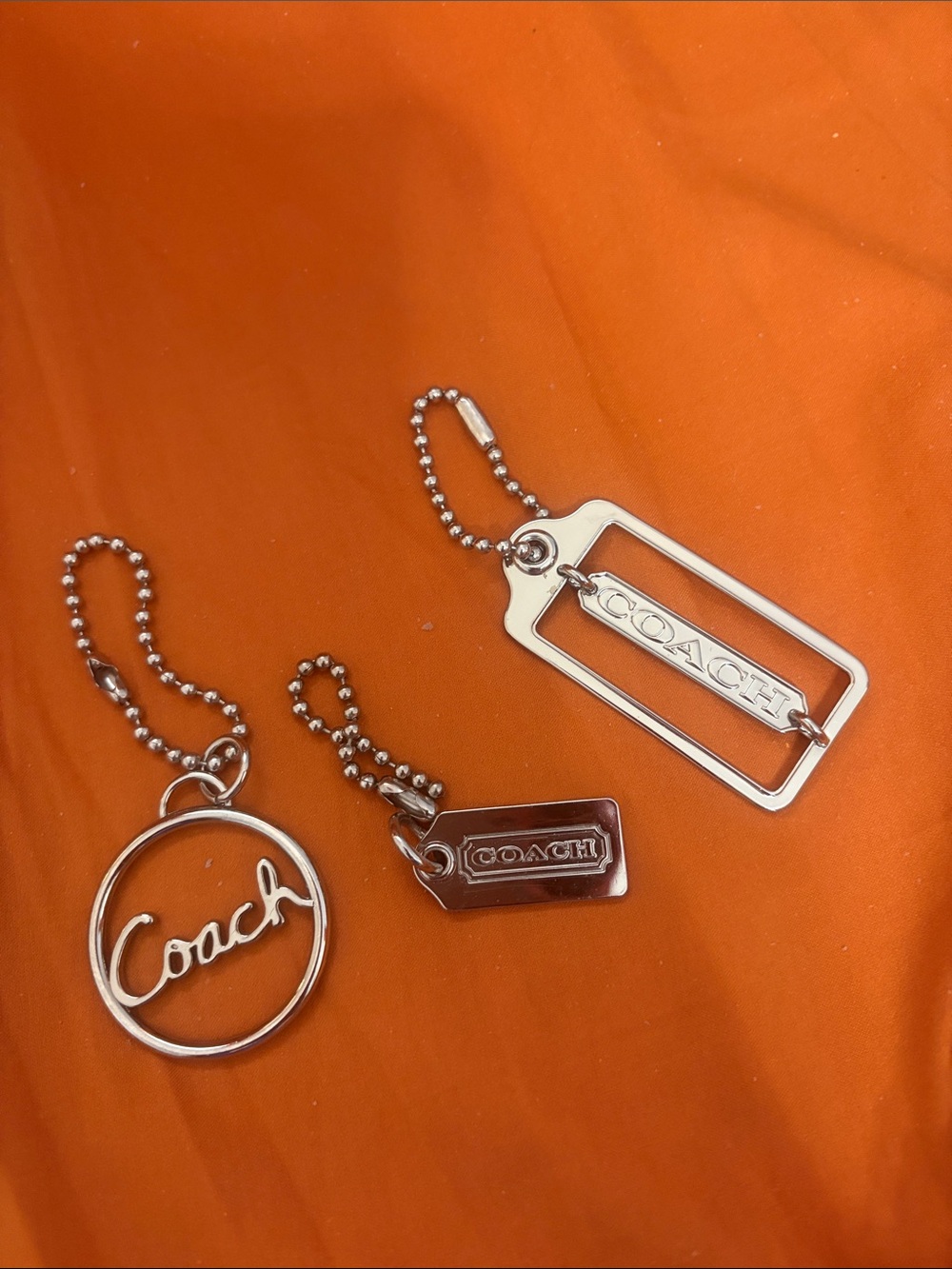 Coach Silver-Tone Logo Charm Trio CHOOSE ONE